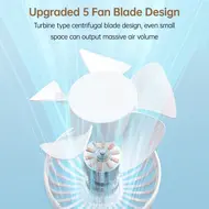 ​Portable Mini Handheld Electric Fan Support 5 Adjustable Wind Speed - Pink 580