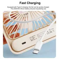 ​Q3 Portable Desk 5 speed adjustable electric fan - White 570