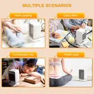 Shaking Head Silent Heating Small Heater Fan Fast Heating Intelligent Temperature Control Home Office Desk Electric Heater - 2Pcs 617