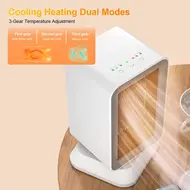 Shaking Head Silent Heating Small Heater Fan Fast Heating Intelligent Temperature Control Home Office Desk Electric Heater - 2Pcs 617