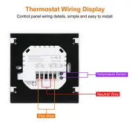 ​Smart Thermostat 16A Floor Heating Temperature Controller with LED Touch Screen 85-265V Electric Heating Controller - White 586
