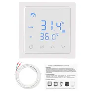 ​Smart Thermostat 16A Floor Heating Temperature Controller with LED Touch Screen 85-265V Electric Heating Controller - White 586