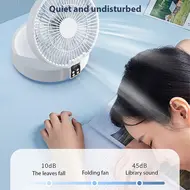 Table Fan Wall mounted Fan Auto Oscillation Rechargeable Battery Portable Folding Fan Noiseless Remote Control 3-Speed Air Circulator Fan with Warm Atmosphere Light for Home Office Bedroom Dormitory Travel Camping 606