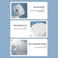 Table Fan Wall mounted Fan Auto Oscillation Rechargeable Battery Portable Folding Fan Noiseless Remote Control 3-Speed Air Circulator Fan with Warm Atmosphere Light for Home Office Bedroom Dormitory Travel Camping 606