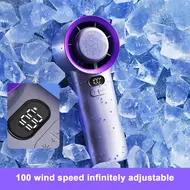 ​USB Rechargeable Mini Cooling Fan Handheld Desktop Fan - Purple 605