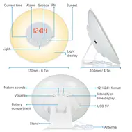 Wake Up Light Alarm Clock Sunrise Sunset Simulation Digital Clock 630