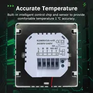 ​WiFi Smart Thermostat LCD display touch screen temperature controller for 3A water heating - Silver 566