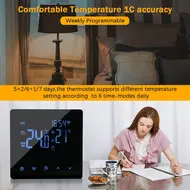 ​WiFi Smart Thermostat LCD display touch screen temperature controller for 3A water heating - Silver 566