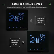 ​WiFi Smart Thermostat LCD display touch screen temperature controller for 3A water heating - Silver 566