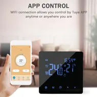 ​WiFi Smart Thermostat LCD display touch screen temperature controller for 3A water heating - Silver 566