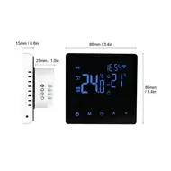 ​WiFi Smart Thermostat LCD display touch screen temperature controller for 3A water heating - Silver 566