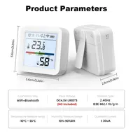 ​WiFi Thermometer Hygrometer TY App Smart Thermometer for Home LCD Backlight with Removable Stand Digital Temperature Humidity Sensor Real Time Monitoring Recording for Bedroom Greenhouse Garage 567