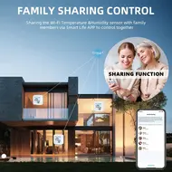 ​WiFi Thermometer Hygrometer TY App Smart Thermometer for Home LCD Backlight with Removable Stand Digital Temperature Humidity Sensor Real Time Monitoring Recording for Bedroom Greenhouse Garage 567