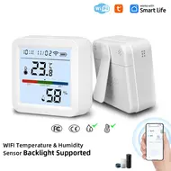 ​WiFi Thermometer Hygrometer TY App Smart Thermometer for Home LCD Backlight with Removable Stand Digital Temperature Humidity Sensor Real Time Monitoring Recording for Bedroom Greenhouse Garage 567