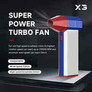 ​X3 Super Turbo Fan Jet Dry Blower High speed 130000 rpm hand held dust extractor 619