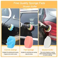 ​38PCS Car Polishing Pads Waxing Buffing Sponge Pad Kit Set  Car Polisher Buffer Waxer Sander Tool 687