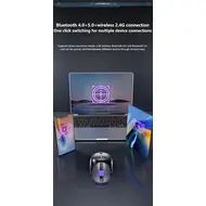 Inphic X2 Silent Bluetooth Mouse Metal Base Rechargeable Wireless Gaming Mouse For Computer Laptop Office Game 741