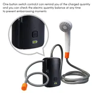 Camping Shower Outdoor Electric Shower Pump Rechargeable Shower Folding Bucket Hiking Traveling Shower Bathe Tool 702