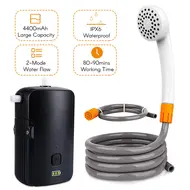 Camping Shower Outdoor Electric Shower Pump Rechargeable Shower Folding Bucket Hiking Traveling Shower Bathe Tool 702