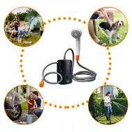 Camping Shower Outdoor Electric Shower Pump Rechargeable Shower Folding Bucket Hiking Traveling Shower Bathe Tool 702