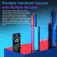 ​Car Cordless Vacuum Cleaner 6000PA Handheld  2 Modes LED Light for Home Office & Car Interior Dust Collection 694