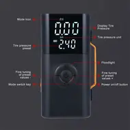 Car Jump Starter Tire Inflator with Preset Tire Pressure 14.8V 6000mah Power Bank LED/SOS Light for Car Bike Motorcycle & Basketball 719