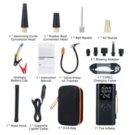 Car Jump Starter Tire Inflator with Preset Tire Pressure 14.8V 6000mah Power Bank LED/SOS Light for Car Bike Motorcycle & Basketball 719