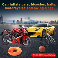 Car Jump Starter Tire Inflator with Preset Tire Pressure 14.8V 6000mah Power Bank LED/SOS Light for Car Bike Motorcycle & Basketball 719