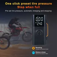 Car Jump Starter Tire Inflator with Preset Tire Pressure 14.8V 6000mah Power Bank LED/SOS Light for Car Bike Motorcycle & Basketball 719