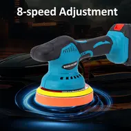 ​Cordless Car Buffer Polisher 8 speed Adjustment Kit with 2x21V 2000mah Batteries 2800-5500R/min for Car Detailing Polishing Waxing Scratch Removing 695