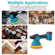 ​Cordless Car Buffer Polisher 8 speed Adjustment Kit with 2x21V 2000mah Batteries 2800-5500R/min for Car Detailing Polishing Waxing Scratch Removing 695
