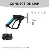 ​High Pressure Washer Gun with 1/4 inch Quick Connector M22-14mm Male Inlet Power Washer Short Gun for Foam Cannon Car Wash 721
