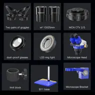 Mechanic MOS300 6-45X HD Continuous Zoom Trinocular Stereo Microscope for PCB Soldering 750