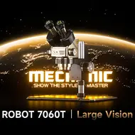 ​Mechanic Robot 7060T 7-60X Trinocular Microscope with Aluminum Alloy Big Base 752
