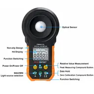 ​PEAKMETER PM6612L LED Colorful Brightness Tester Light Meter 200000 LUX Handheld Digital Luxmeter Luxometro Enviromental Tester 794