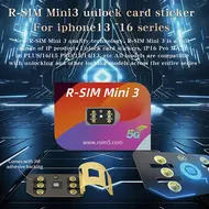 R-SIM Mini3 Unlock Card Sticker for iPhone 13 to 16 Series Like ICCID Unlock Only Support Dual SIM Slots 773