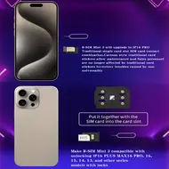 R-SIM Mini3 Unlock Card Sticker for iPhone 13 to 16 Series Like ICCID Unlock Only Support Dual SIM Slots 773