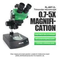 RELIFE RL-M5T-2L Trinocular HD Stereo Microscope 0.7-5.0X Continuous Zoom for PCB Board Electronic Component Mobile Phone Repair 770