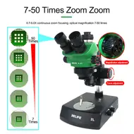 RELIFE RL-M5T-2L Trinocular HD Stereo Microscope 0.7-5.0X Continuous Zoom for PCB Board Electronic Component Mobile Phone Repair 770