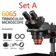 YCS 6065X Trinocular Microscope 0.6X-6.5X Continuous Zoom WF10X23 Widefield Eyepiece for Phones PCB Welding Repair Tools Set 790