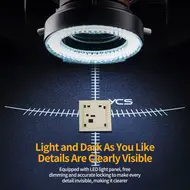 YCS 6065X Trinocular Microscope 0.6X-6.5X Continuous Zoom WF10X23 Widefield Eyepiece for Phones PCB Welding Repair Tools Set 790