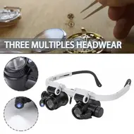 ​LED Headband Glasses Magnifier 8X 15X 23X Craft Reading Magnifying Glass With Light Magnifying Lens Mirror loupe Repair Tool​ 810