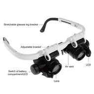 ​LED Headband Glasses Magnifier 8X 15X 23X Craft Reading Magnifying Glass With Light Magnifying Lens Mirror loupe Repair Tool​ 810