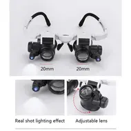 ​LED Headband Glasses Magnifier 8X 15X 23X Craft Reading Magnifying Glass With Light Magnifying Lens Mirror loupe Repair Tool​ 810