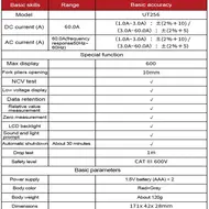 ​UNI-T UT256 60A AC/DC Fork Meter/True RMS Auto-Range Digital Clamp Ammeter/Electrical Universal Meter 805