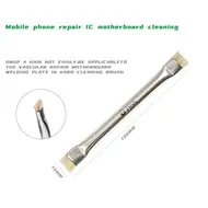 2UUL CL11 Metal Double Head Brush Mainboard IC Cleaning Bristle Brush Weld Disc Extra Hard Cleaning Brush Tool 837