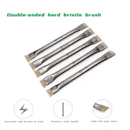 2UUL CL11 Metal Double Head Brush Mainboard IC Cleaning Bristle Brush Weld Disc Extra Hard Cleaning Brush Tool 837