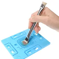 2UUL CL11 Metal Double Head Brush Mainboard IC Cleaning Bristle Brush Weld Disc Extra Hard Cleaning Brush Tool 837