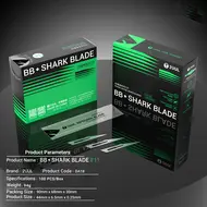 2uul DA18 BB Shark Blade Series High-Carbon Steel No.11 Blade - 100Pcs 838