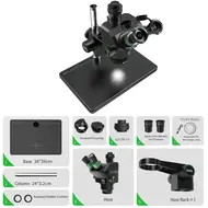 2uul MicroScope MC7060-A1 7-60X Synchronous Zoom Trinocular Microscope for PCB Micro-Work 856
